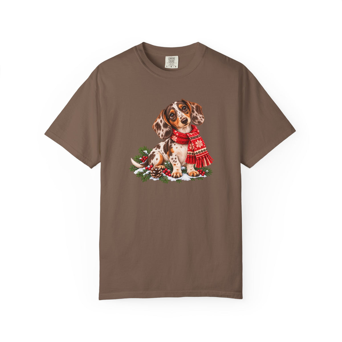 Chocolate Dapple Dachshund Christmas Scarf T-Shirt