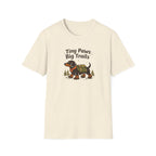 Dachshund Hiking T-Shirt — "Tiny Paws Big Trails" Cute Outdoors Dog Tee