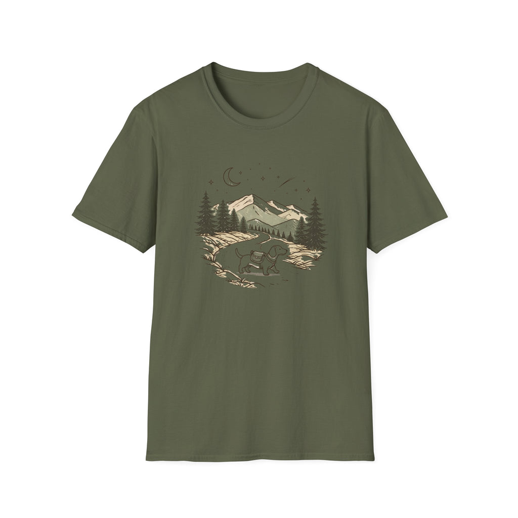 Bear Night Mountain T-Shirt — Scenic Camping Adventure Tee