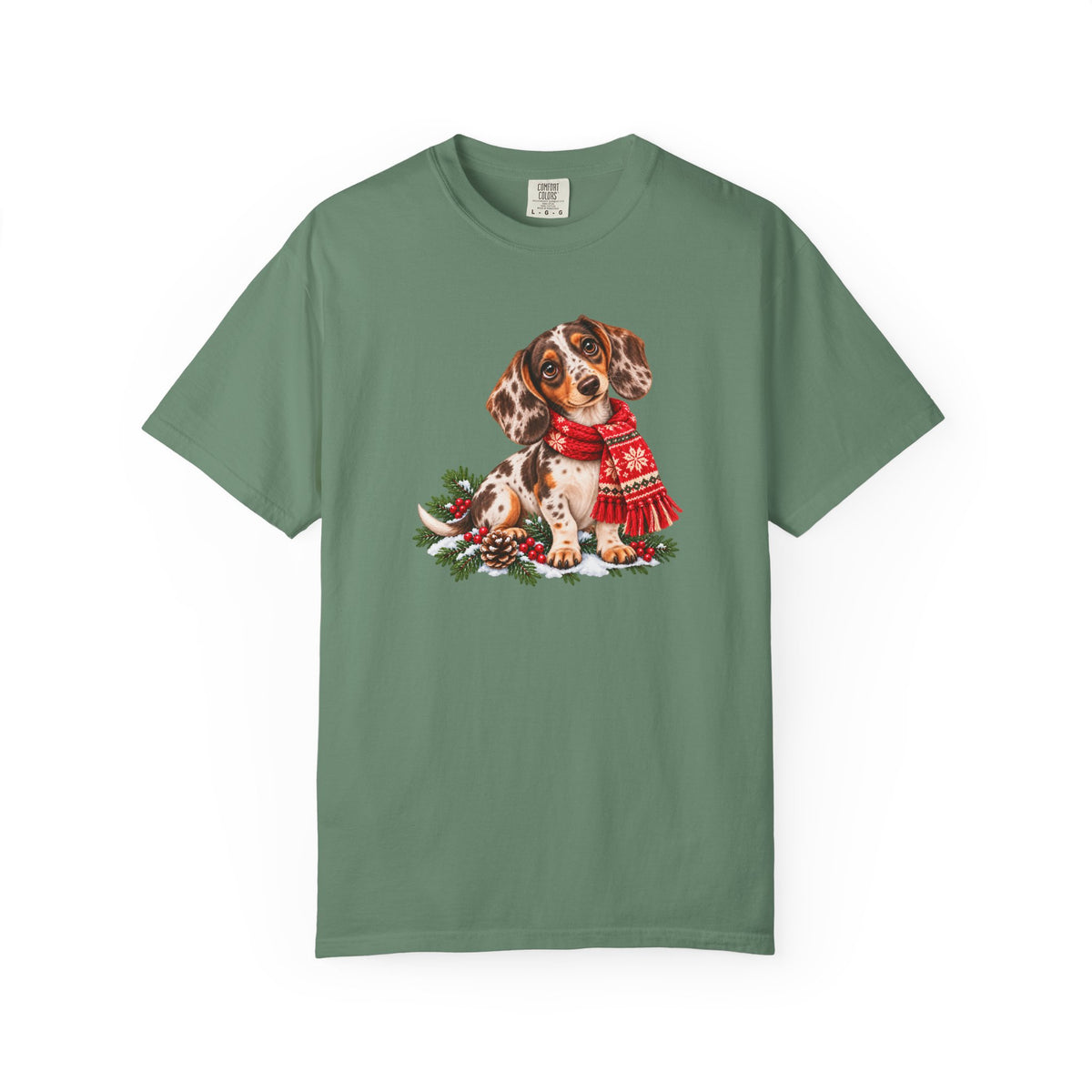 Chocolate Dapple Dachshund Christmas Scarf T-Shirt