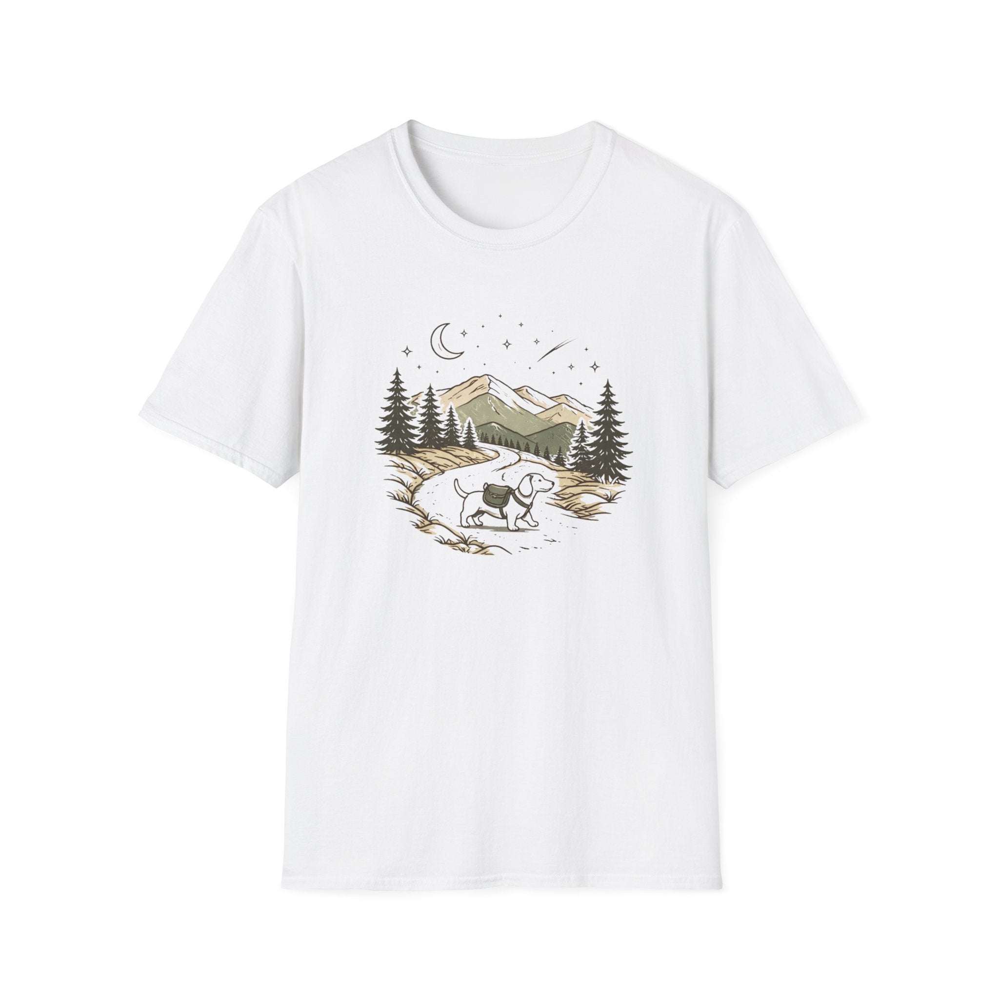 Bear Night Mountain T-Shirt — Scenic Camping Adventure Tee