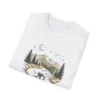 Bear Night Mountain T-Shirt — Scenic Camping Adventure Tee