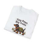 Dachshund Hiking T-Shirt — "Tiny Paws Big Trails" Cute Outdoors Dog Tee