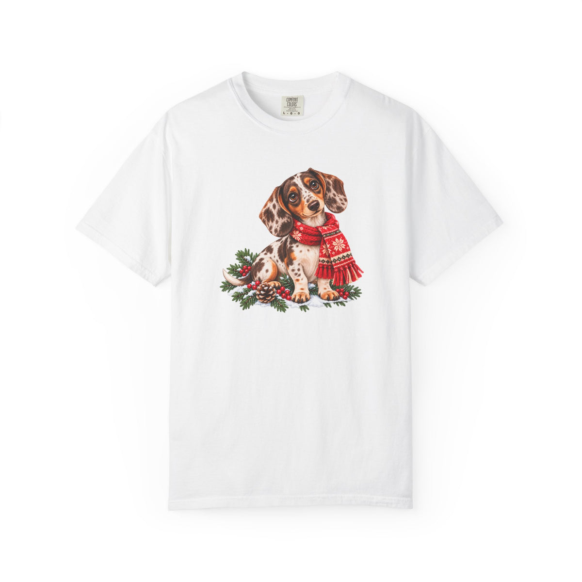 Chocolate Dapple Dachshund Christmas Scarf T-Shirt