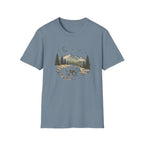 Bear Night Mountain T-Shirt — Scenic Camping Adventure Tee