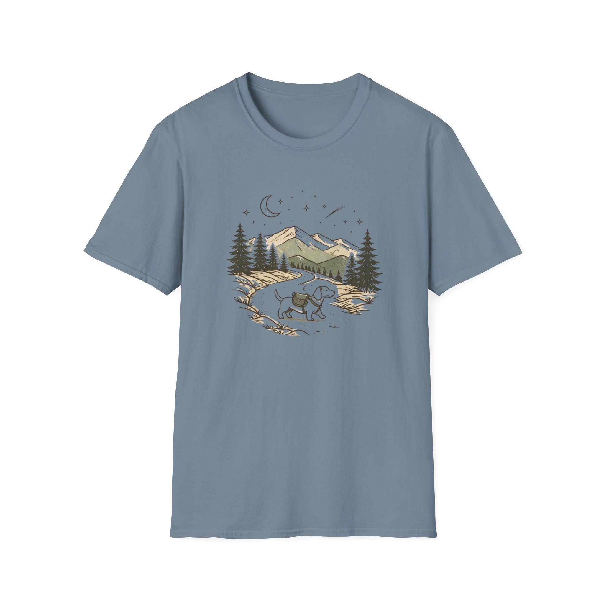 Bear Night Mountain T-Shirt — Scenic Camping Adventure Tee