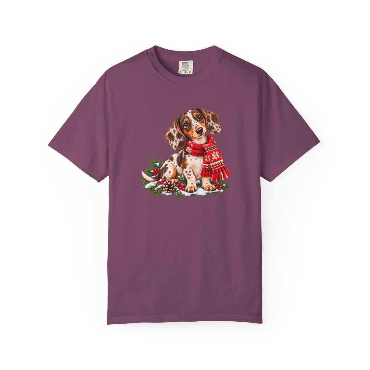 Chocolate Dapple Dachshund Christmas Scarf T-Shirt