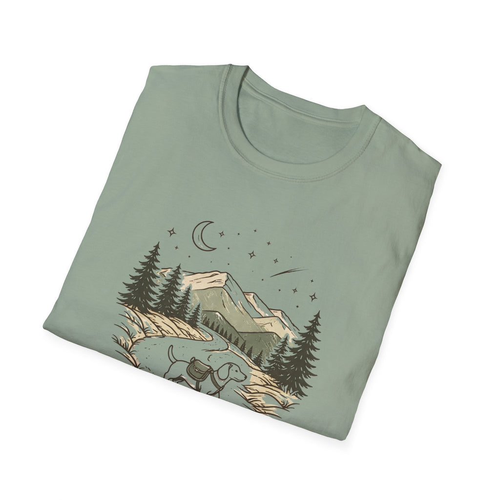 Bear Night Mountain T-Shirt — Scenic Camping Adventure Tee