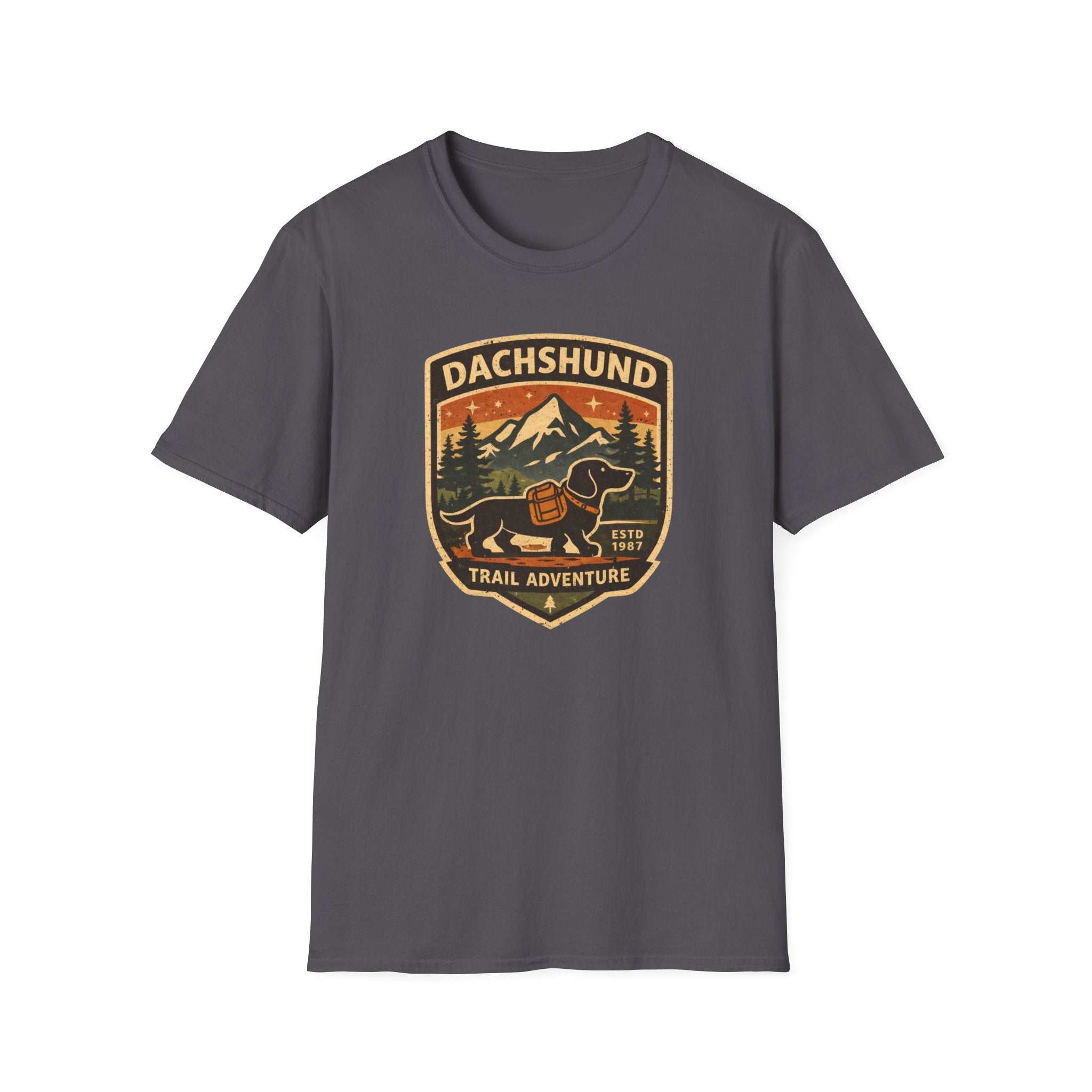 Dachshund Trail Adventure T-Shirt — Retro Outdoor Hiking Dog Design