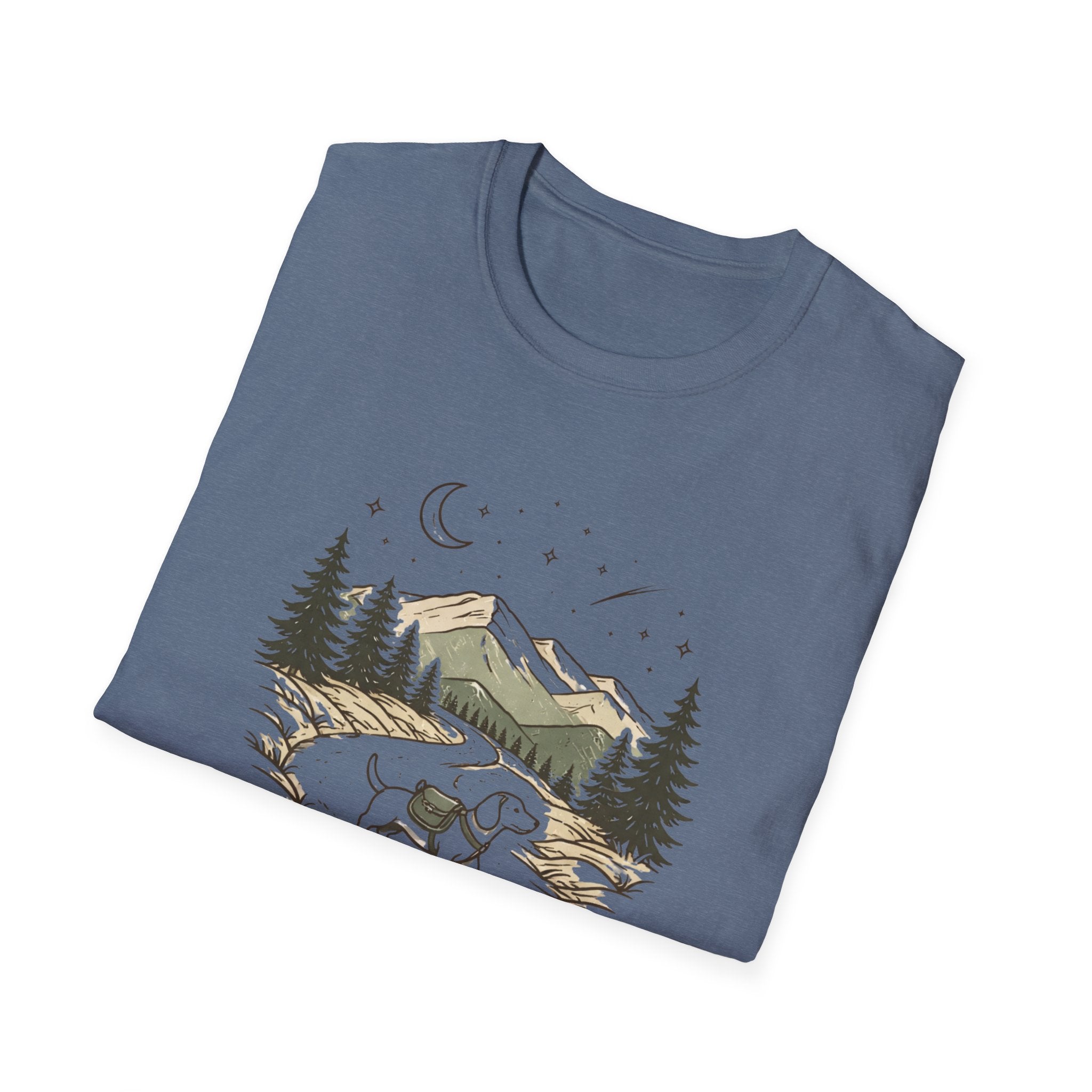 Bear Night Mountain T-Shirt — Scenic Camping Adventure Tee