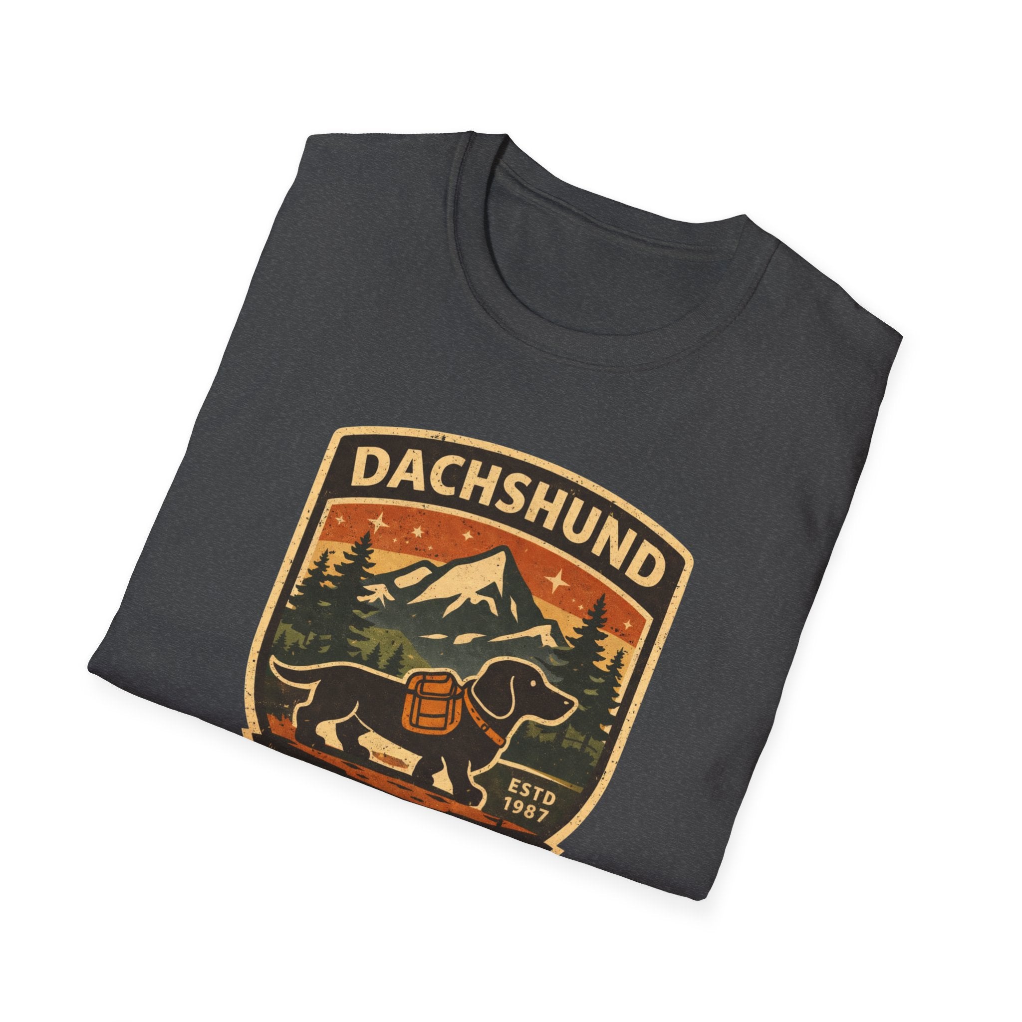 Dachshund Trail Adventure T-Shirt — Retro Outdoor Hiking Dog Design