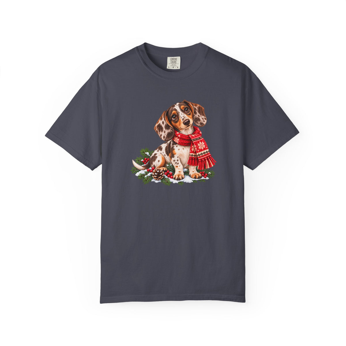 Chocolate Dapple Dachshund Christmas Scarf T-Shirt