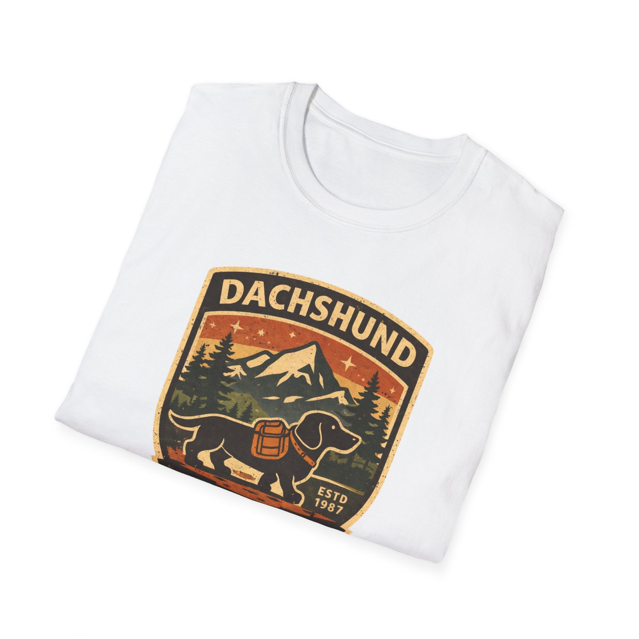 Dachshund Trail Adventure T-Shirt — Retro Outdoor Hiking Dog Design
