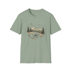 Bear Night Mountain T-Shirt — Scenic Camping Adventure Tee