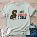 8 lbs, 80 Decibels, 0 Chill — Funny Dachshund Shirt