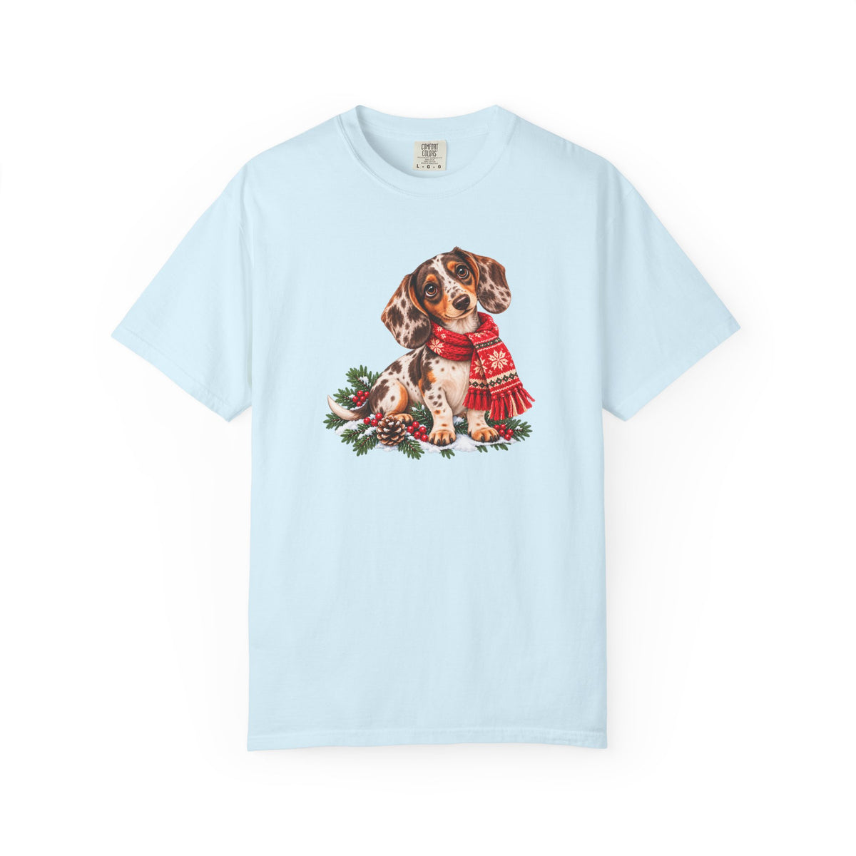 Chocolate Dapple Dachshund Christmas Scarf T-Shirt