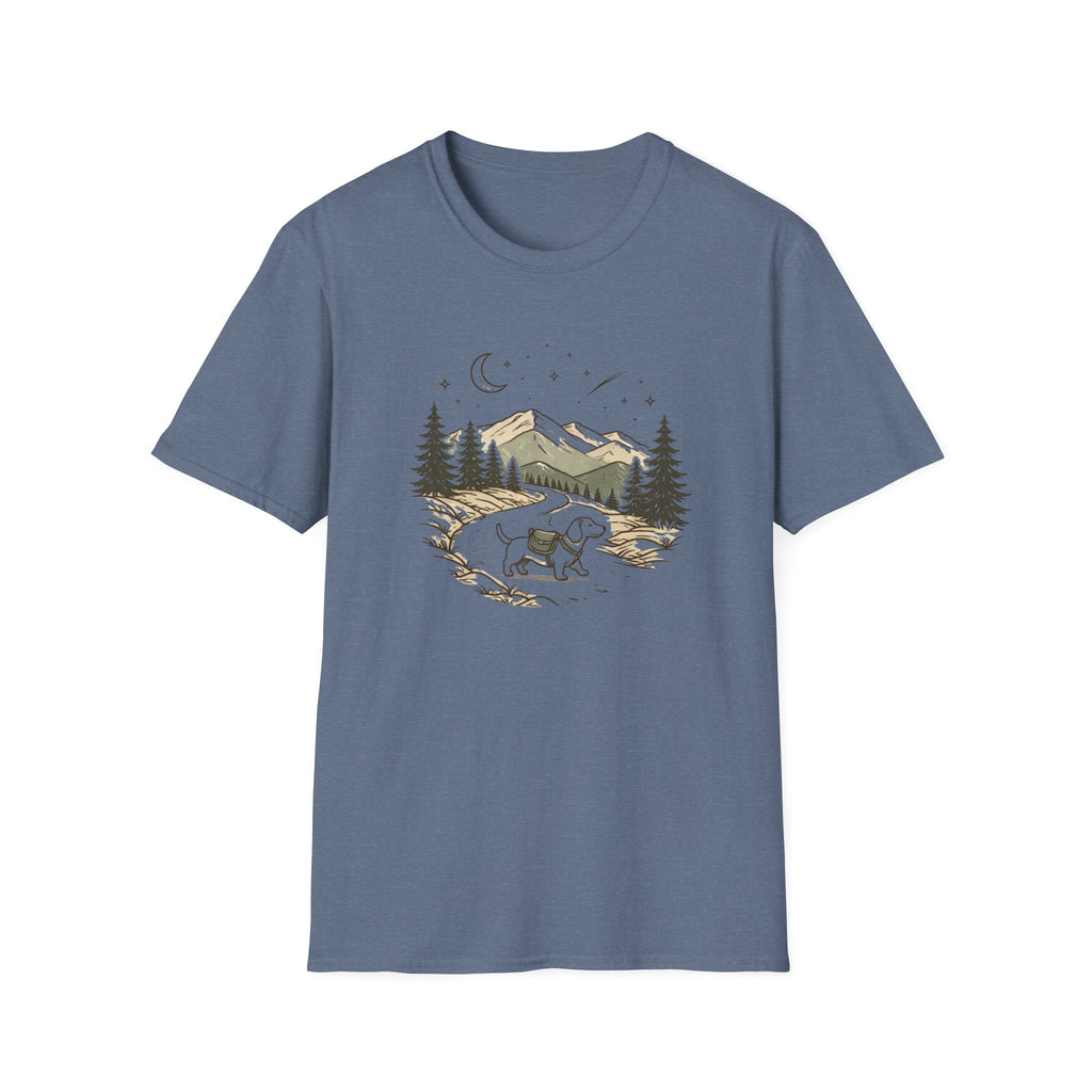 Bear Night Mountain T-Shirt — Scenic Camping Adventure Tee