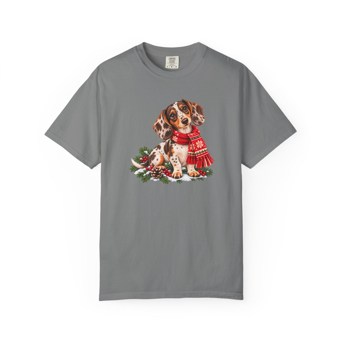 Chocolate Dapple Dachshund Christmas Scarf T-Shirt
