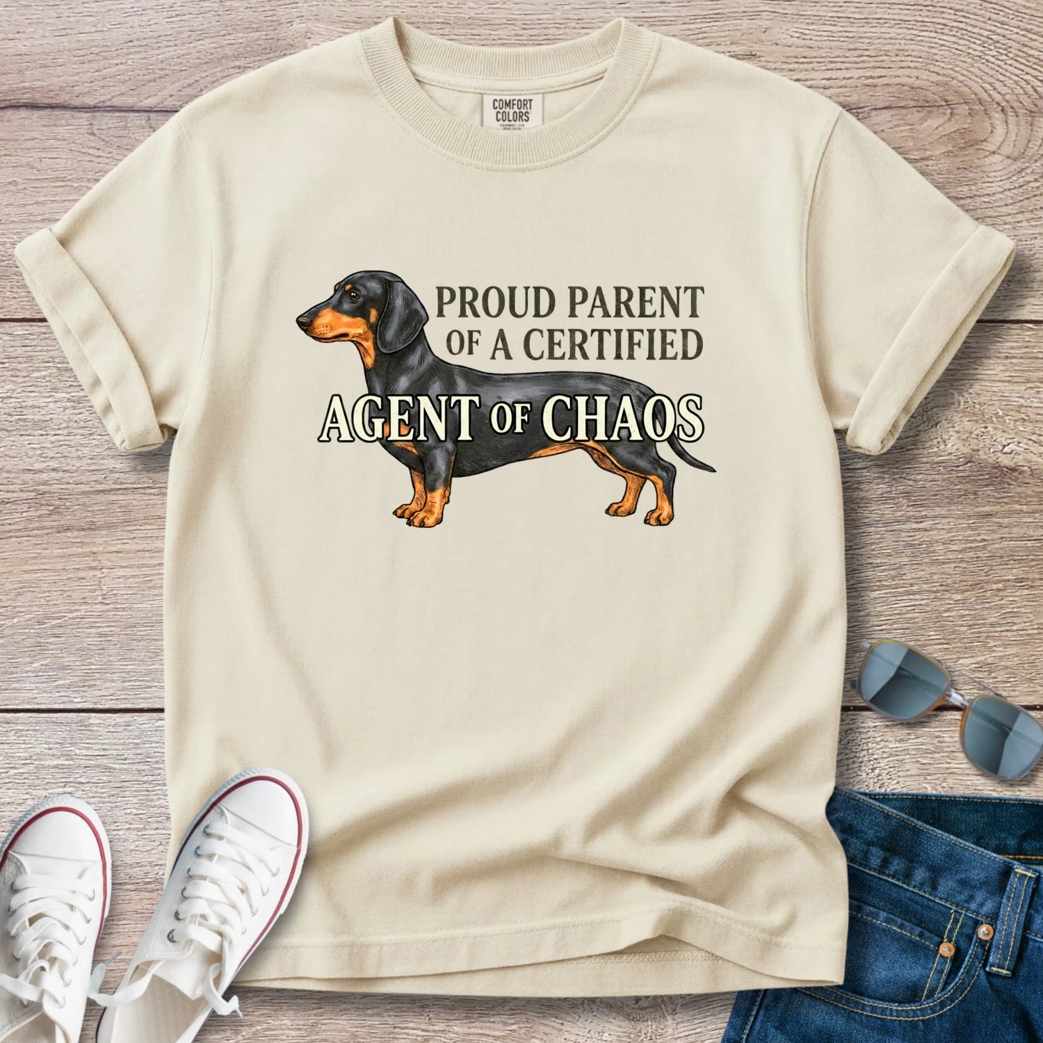 Proud Parent of Agent of Chaos Dachshund T-Shirt