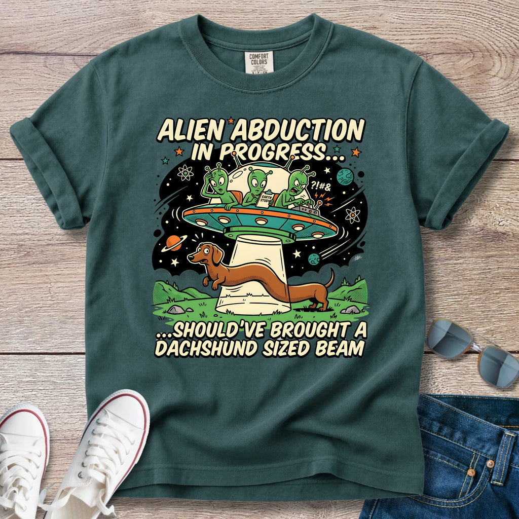 Alien Abduction Dachshund Style T-Shirt