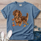 Autumn Plaid Longhaired Dachshund T-Shirt