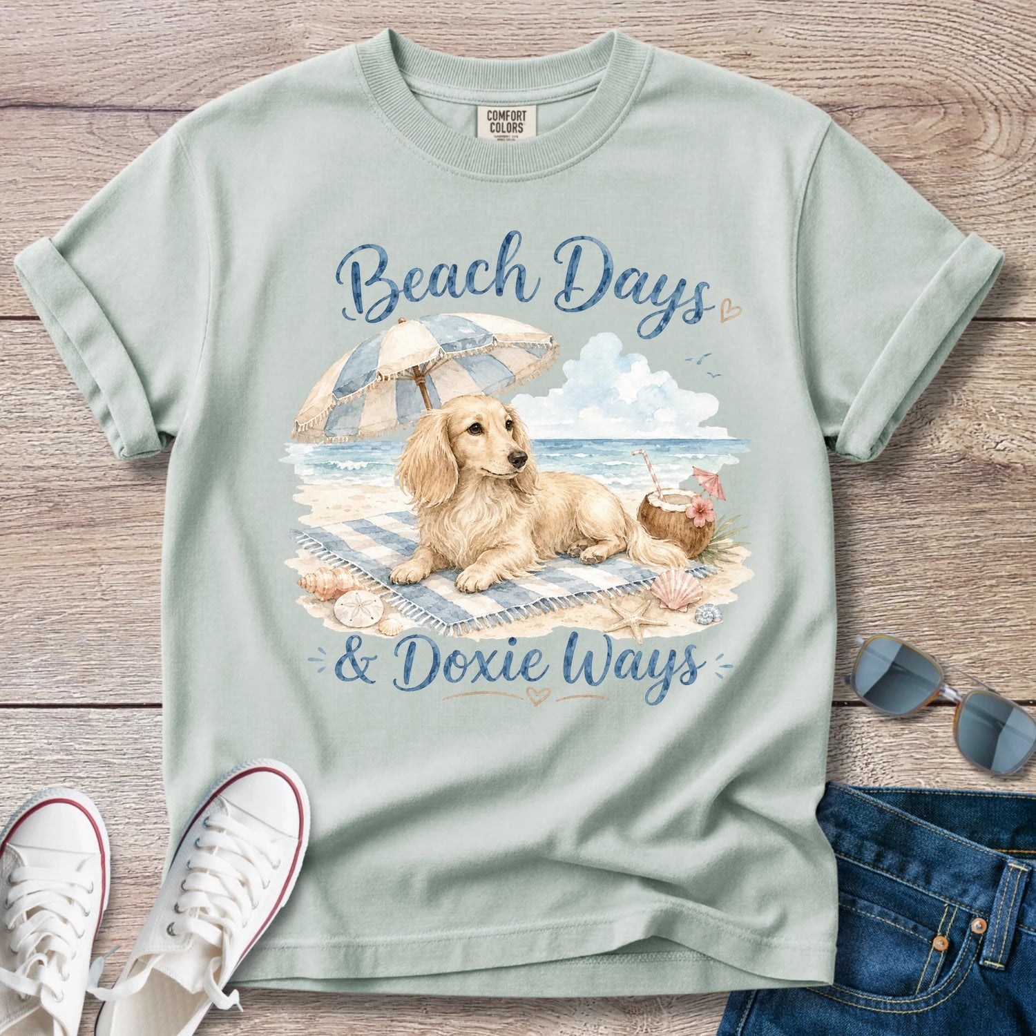 Beach Days, Doxie Ways -Dachshund T-Shirt