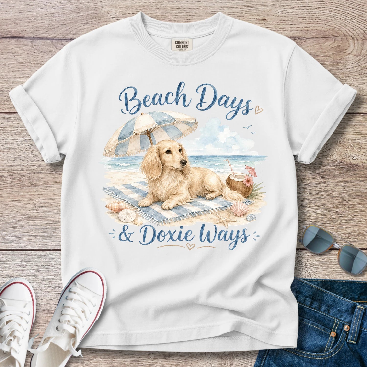 Beach Days, Doxie Ways -Dachshund T-Shirt