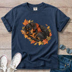 Black and Tan Dachshund Autumn Nap T-Shirt