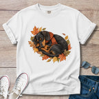 Black and Tan Dachshund Autumn Nap T-Shirt