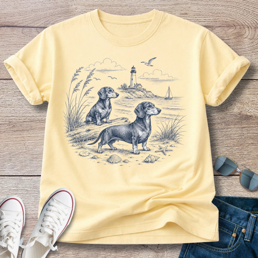 Breezy Beach Days - Dachshund T-Shirt