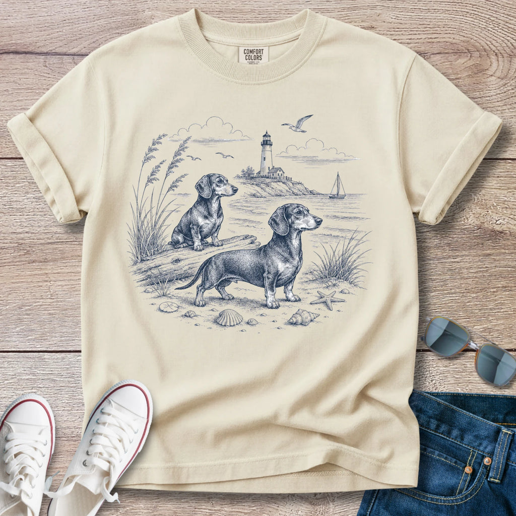 Breezy Beach Days - Dachshund T-Shirt
