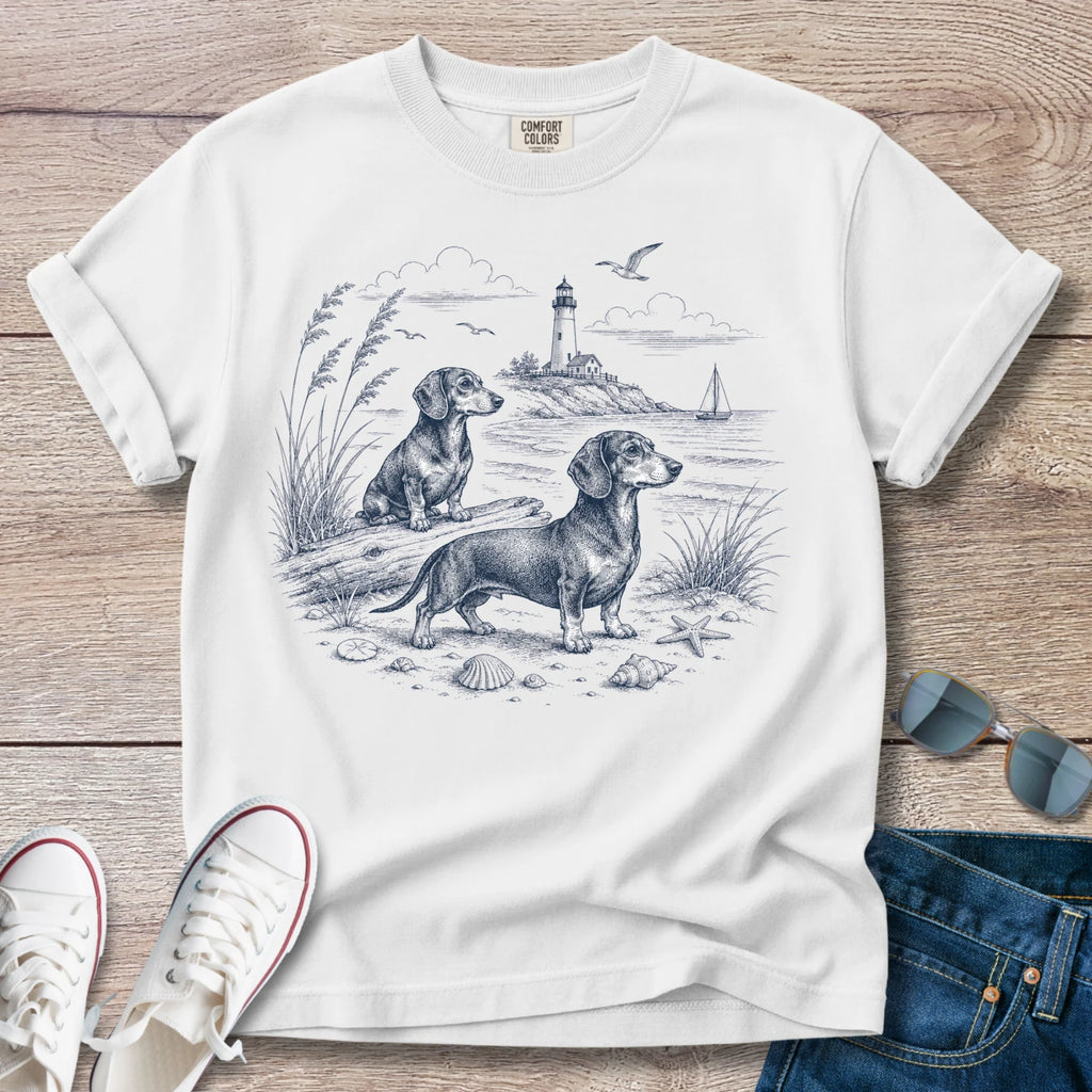 Breezy Beach Days - Dachshund T-Shirt