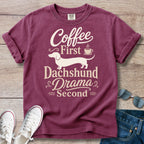 Coffee First Dachshund T-Shirt