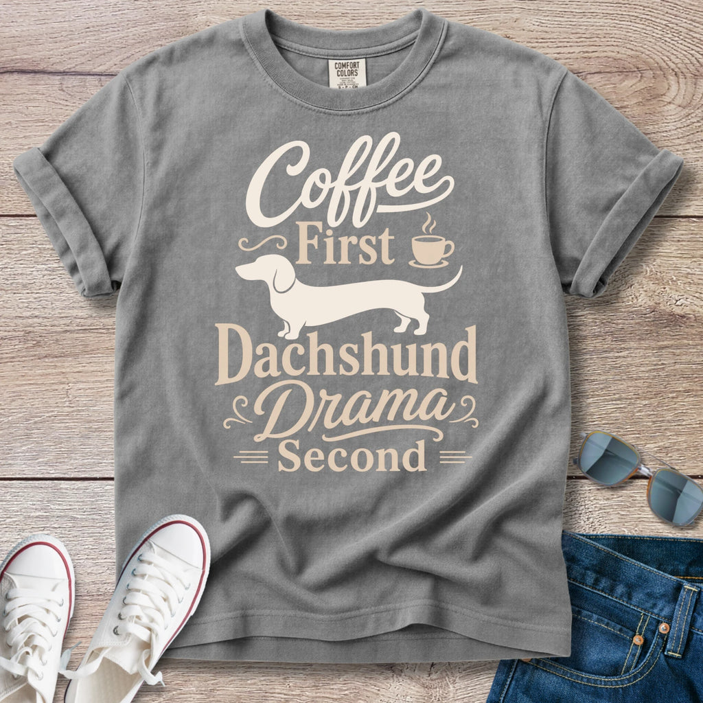 Coffee First Dachshund T-Shirt