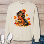 Cozy Autumn Longhaired Dachshund Sweatshirt