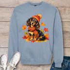 Cozy Autumn Longhaired Dachshund Sweatshirt