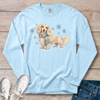 Cream Longhaired Dachshund Winter Scarf Long Sleeve T-Shirt