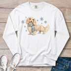 Cream Longhaired Dachshund Winter Scarf Long Sleeve T-Shirt