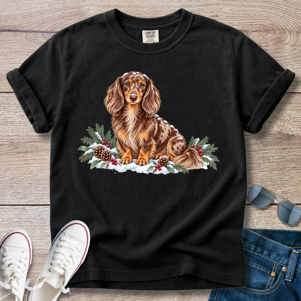 Snowy Days Chocolate Dapple Dachshund T-Shirt