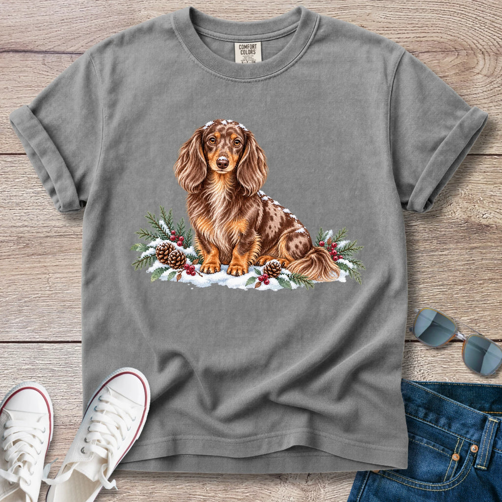 Snowy Days Chocolate Dapple Dachshund T-Shirt