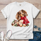 Chocolate Dapple Dachshund Christmas T-Shirt