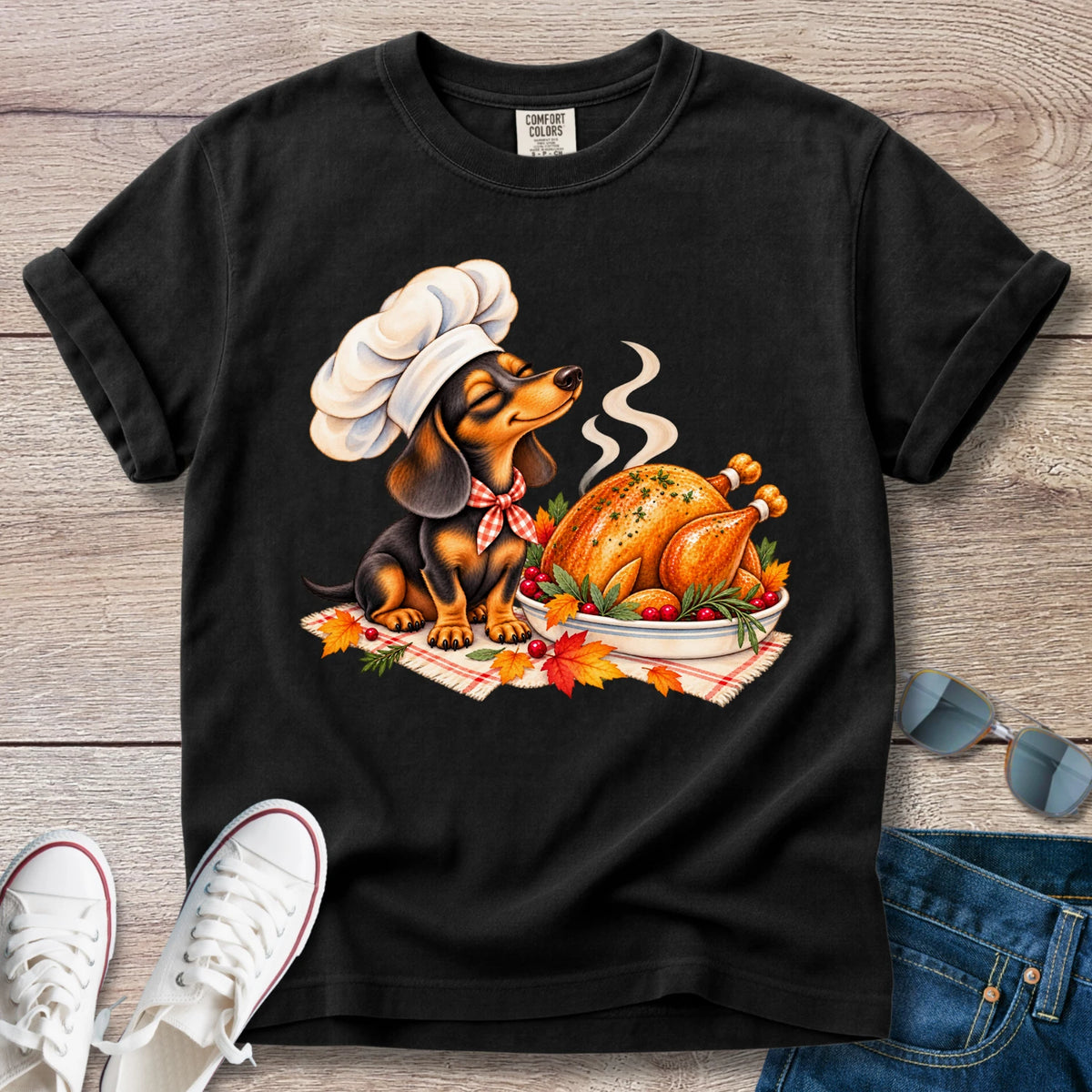 Dachshund Thanksgiving Chef T-shirt