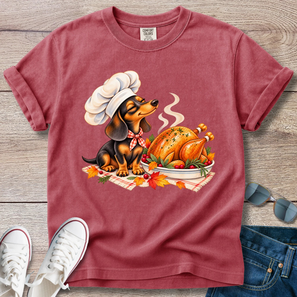 Dachshund Thanksgiving Chef T-shirt