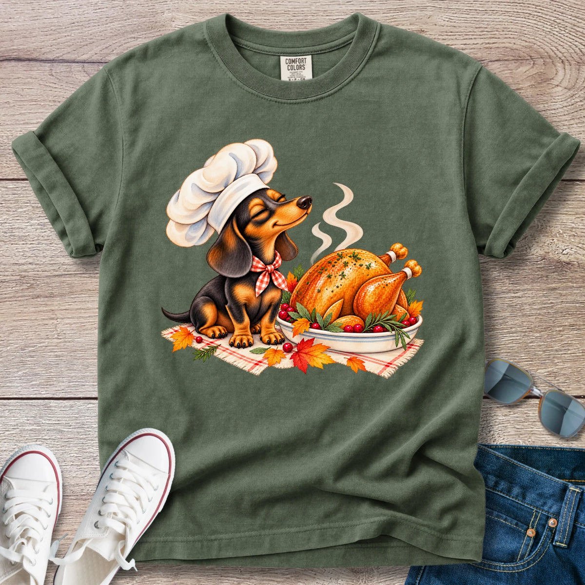 Dachshund Thanksgiving Chef T-shirt