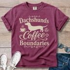 Dachshunds, Coffee and Boundaries Doxie T-Shirt