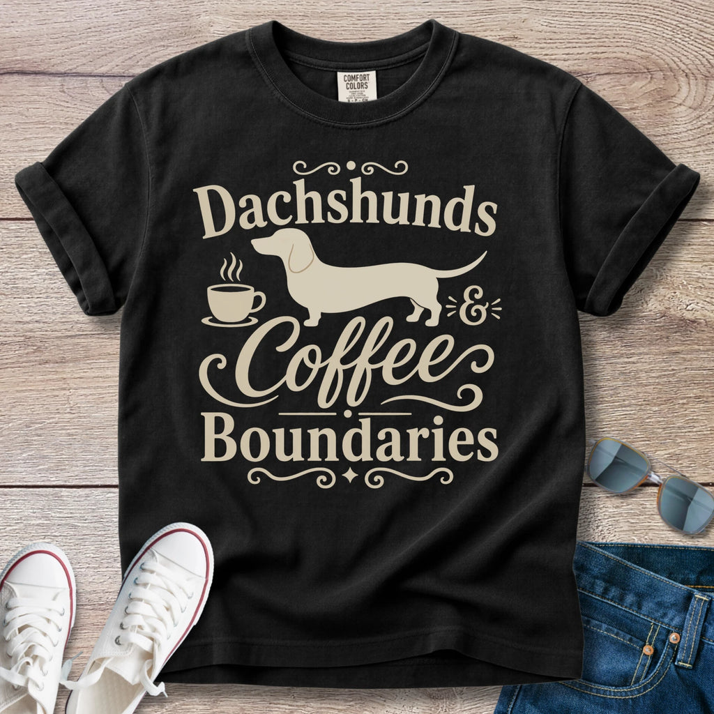 Dachshunds, Coffee and Boundaries Doxie T-Shirt