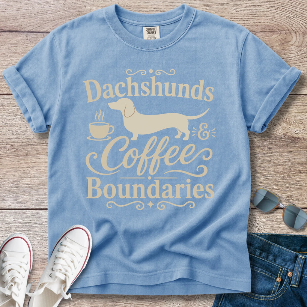 Dachshunds, Coffee and Boundaries Doxie T-Shirt