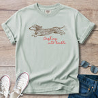 Dashing into Trouble DachshundT-Shirt