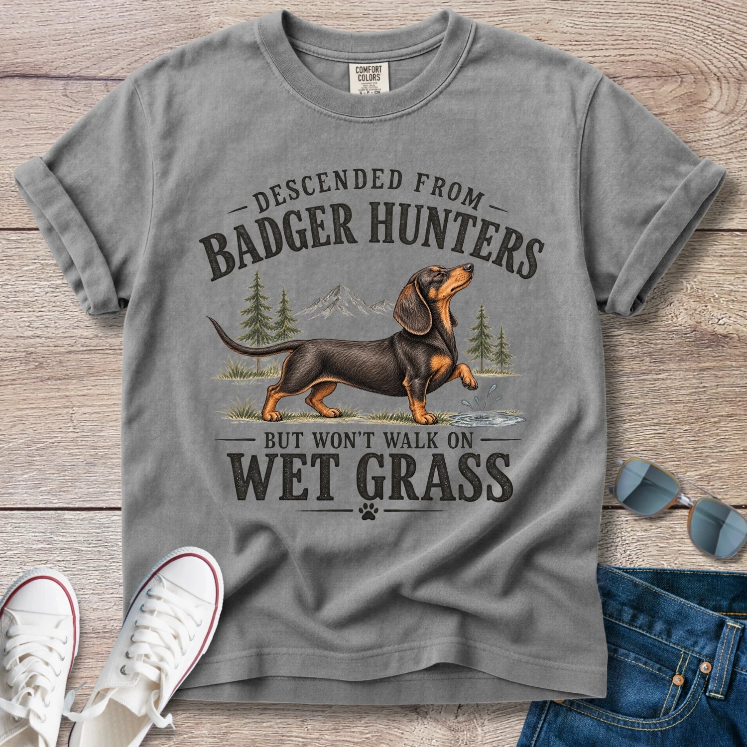Descended From Badger Hunters Dachshund T-Shirt
