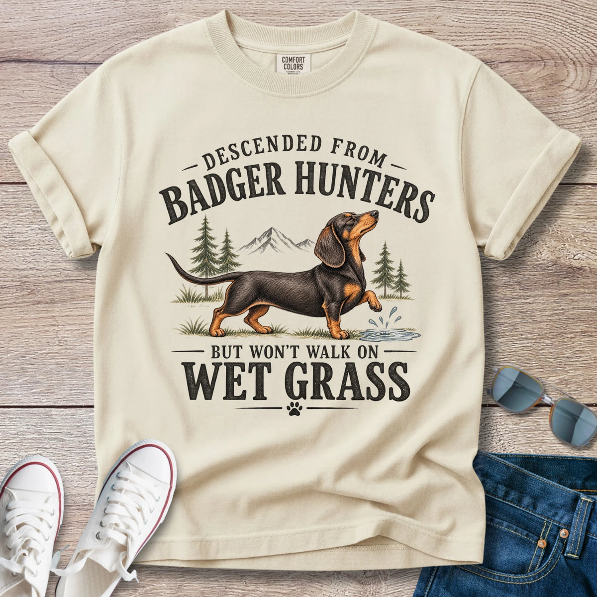 Descended From Badger Hunters Dachshund T-Shirt